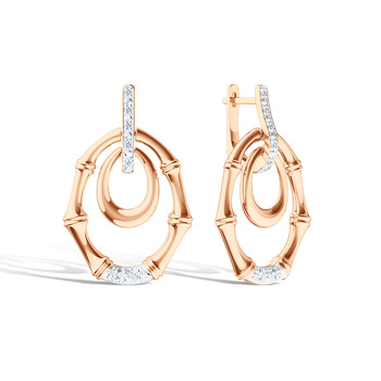 Серебряные серьги с бриллиантами