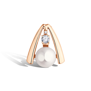 Серебряная подвеска с жемчугом и муассанитом