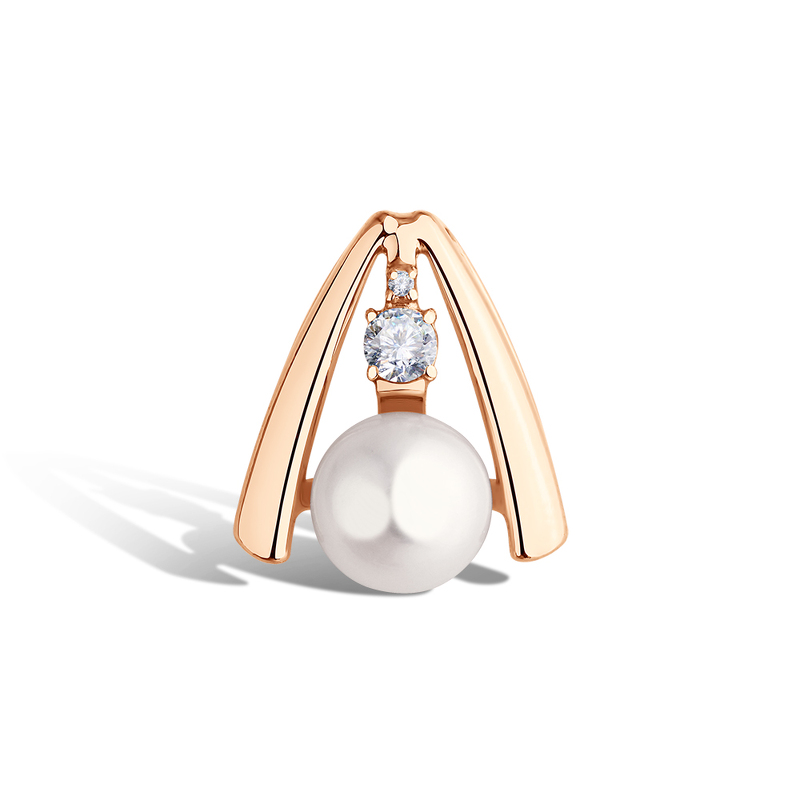 Серебряная подвеска с жемчугом и муассанитом