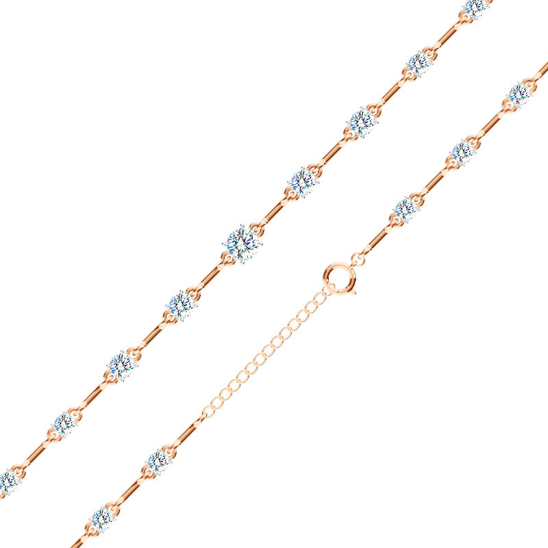 Серебряный браслет с муассанитами