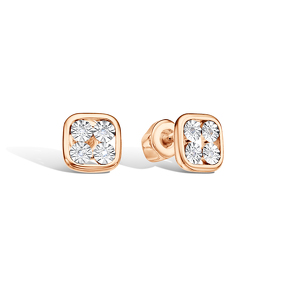 Серебряные серьги-пусеты с бриллиантом