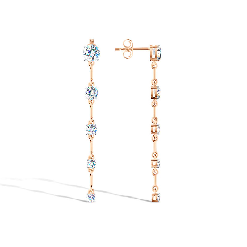 Серебряные серьги-пусеты с муассанитами