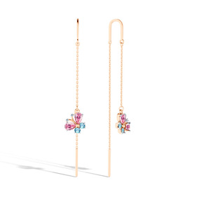 Серебряные серьги-продевки с фианитами