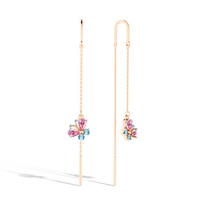 Серебряные серьги-продевки с фианитами