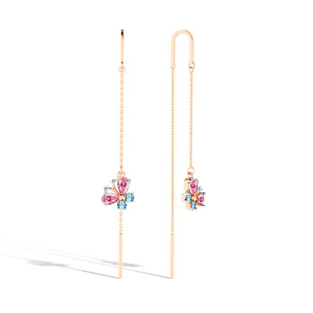 Серебряные серьги-продевки с фианитами