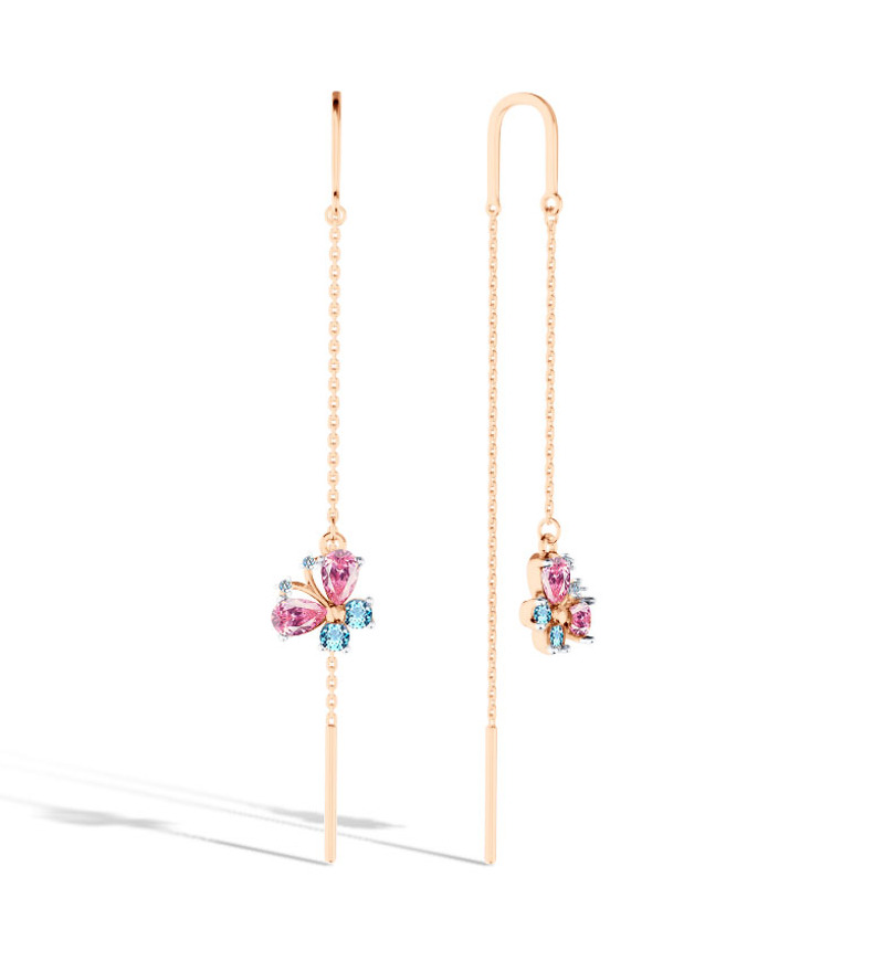 Серебряные серьги-продевки с фианитами