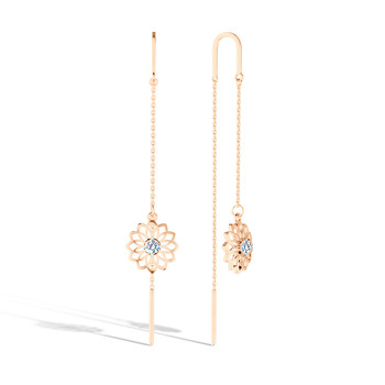 Серебряные серьги-продевки с муассанитом