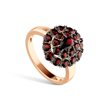 Серебряное кольцо с гранатами