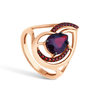 Серебряное кольцо с гранатами