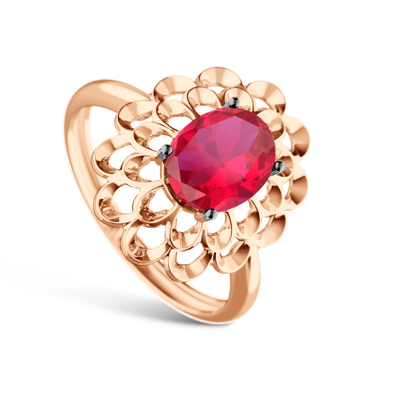 Серебряное кольцо с рубином