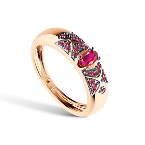 Серебряное кольцо с рубинами