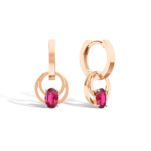 Серебряные серьги с рубином