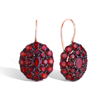 Серебряные серьги с гранатами