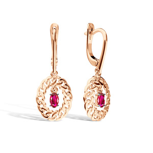 Серебряные серьги с рубином