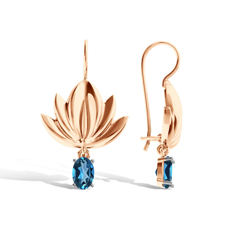 Серебряные серьги с топазом