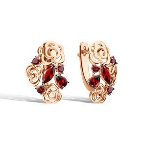 Серебряные серьги с гранатами
