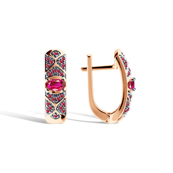 Серебряные серьги с рубинами