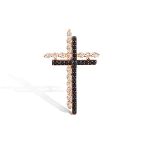 Серебряный крест с горным хрусталем и шпинелями