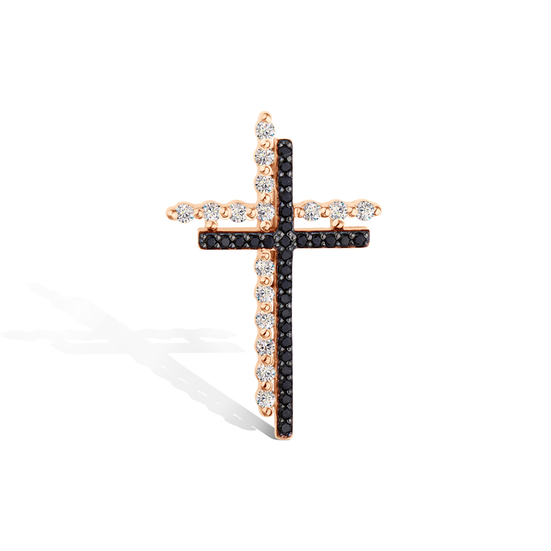 Серебряный крест с горным хрусталем и шпинелями