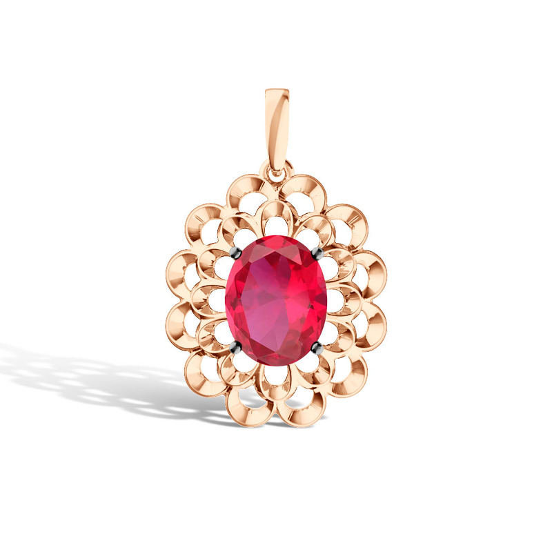 Серебряная подвеска с рубином