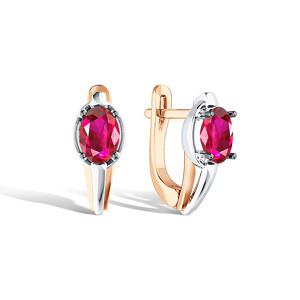 Серебряные серьги с рубином