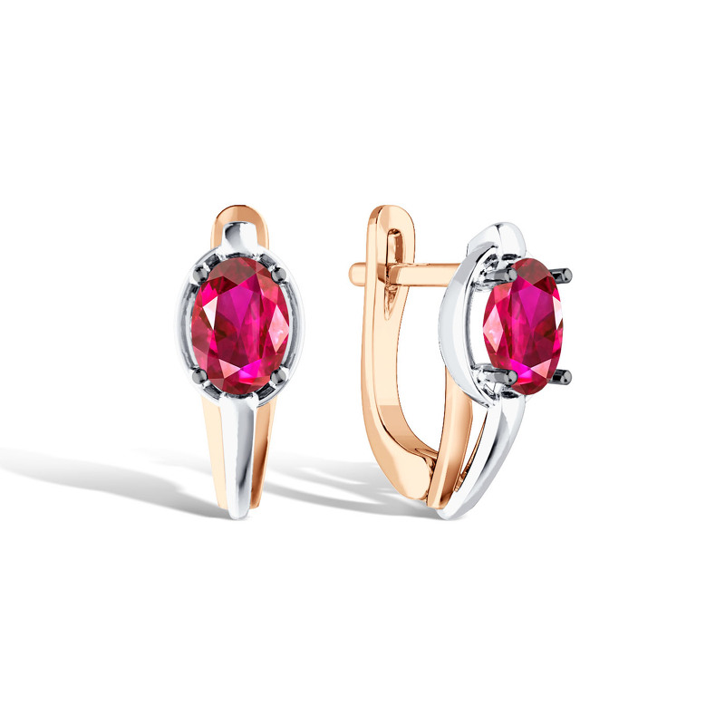 Серебряные серьги с рубином