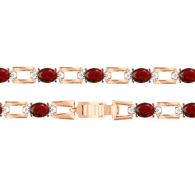 Серебряный браслет с гранатами и бриллиантами