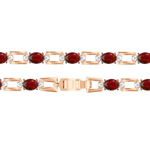 Серебряный браслет с гранатами и бриллиантами