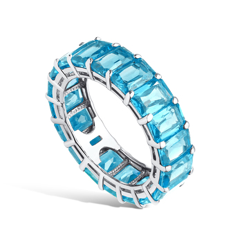 Серебряное кольцо с параибами 10-5010