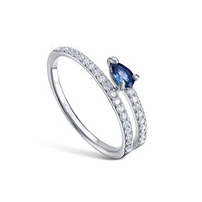 Серебряное кольцо с топазом, шпинелью и фианитами