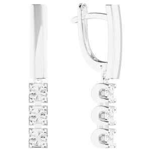 Серебряные серьги с бриллиантами