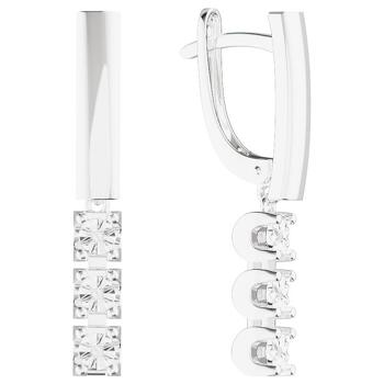 Серебряные серьги с бриллиантами