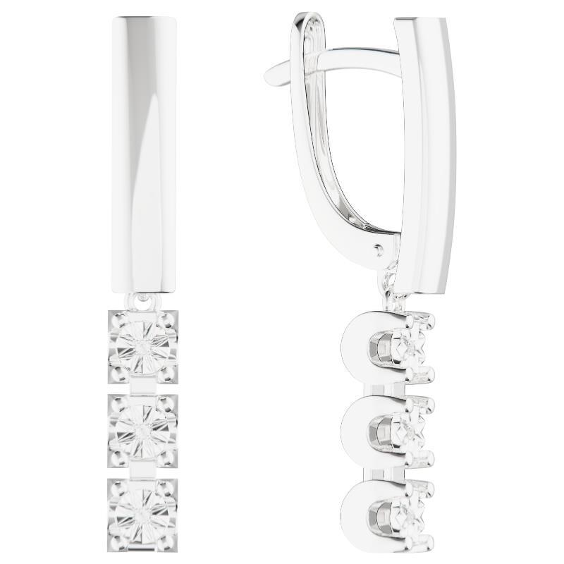 Серебряные серьги с бриллиантами