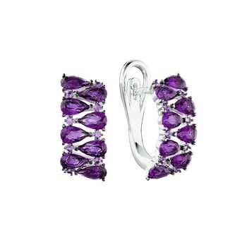 Серебряные серьги с аметистами