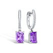 Серебряные серьги с фианитами и аметистами