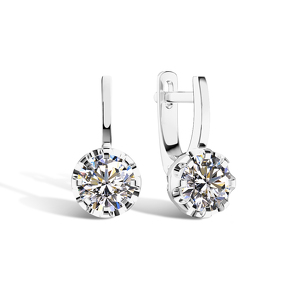 Серебряные серьги с муассанитом