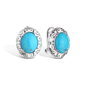 Серебряные серьги с бирюзой 21-5376
