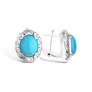 Серебряные серьги с бирюзой