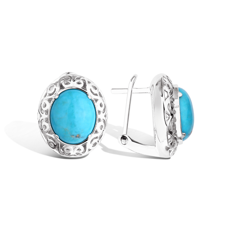 Серебряные серьги с бирюзой