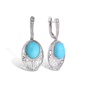 Серебряные серьги с бирюзой