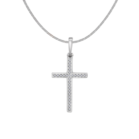 Серебряный крест с бриллиантами