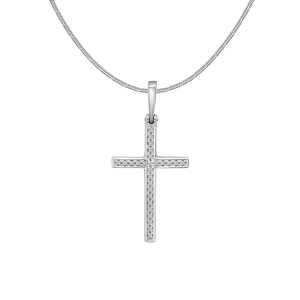Серебряный крест с бриллиантами