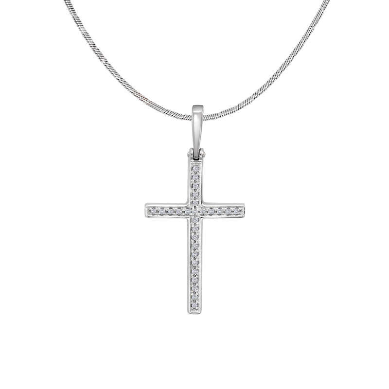 Серебряный крест с бриллиантами