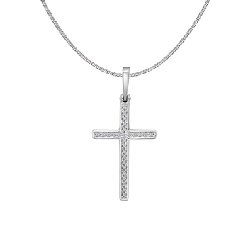 Серебряный крест с бриллиантами