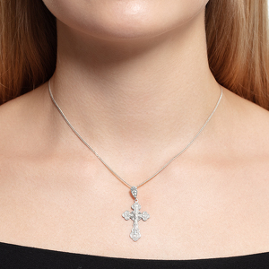 Серебряный православный крест