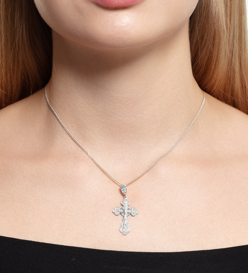 Серебряный крест «Спаси и сохрани»