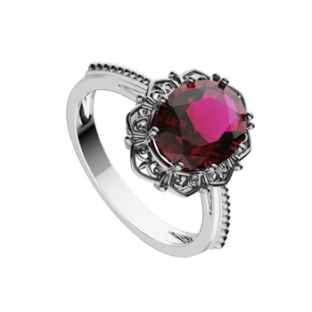 Серебряное кольцо с рубином