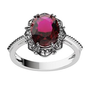 Серебряное кольцо с рубином