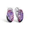 Серебряные серьги с аметистами, турмалинами и шпинелями