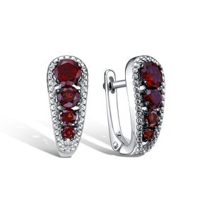 Серебряные серьги с гранатом